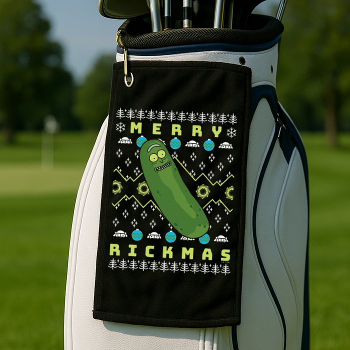 Rick and Morty Merry Pickle Rickmas Ugly Christmas  Golf Towel