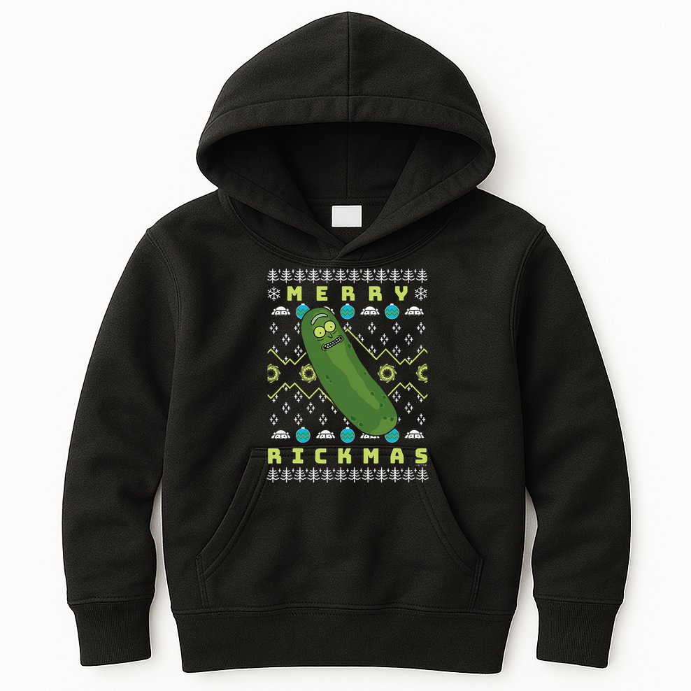 Rick and Morty Merry Pickle Rickmas Ugly Christmas  Kids Hoodie
