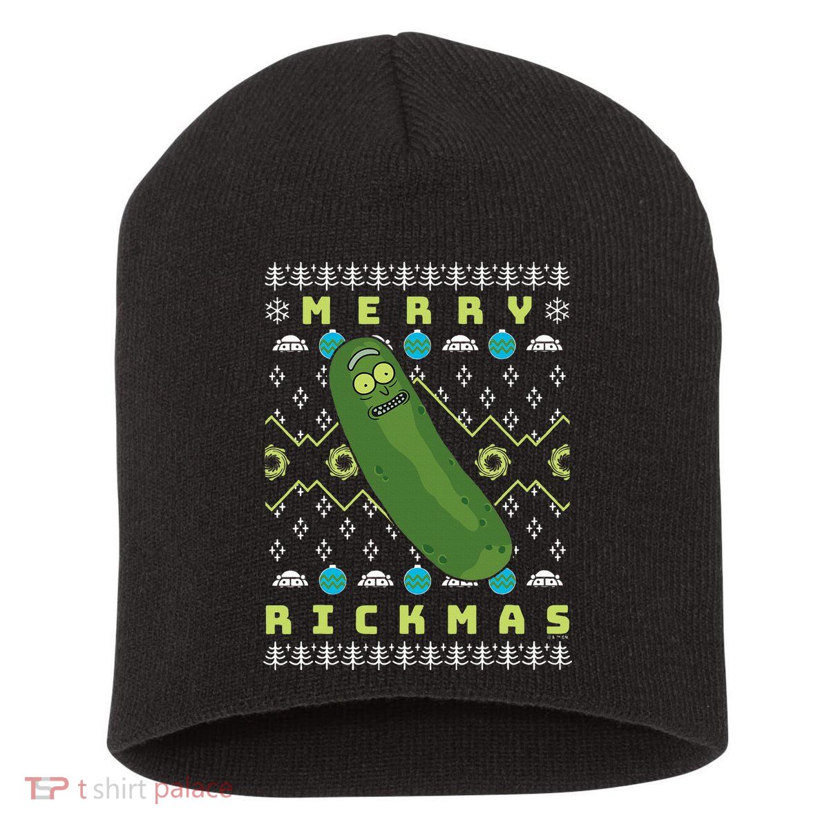Rick and Morty Merry Pickle Rickmas Ugly Christmas  Short Acrylic Beanie
