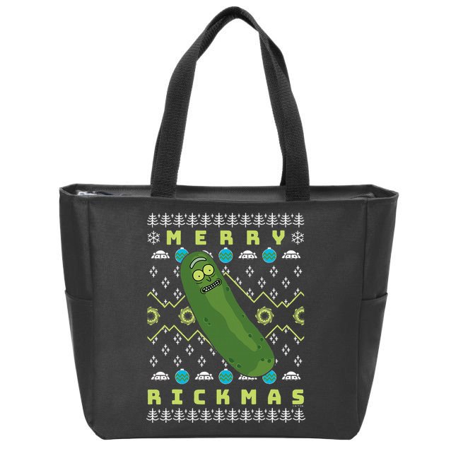 Rick and Morty Merry Pickle Rickmas Ugly Christmas  Zip Tote Bag