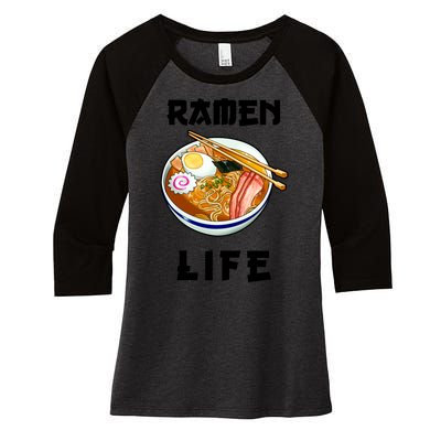 Ramen Life Women's Tri-Blend 3/4-Sleeve Raglan Shirt