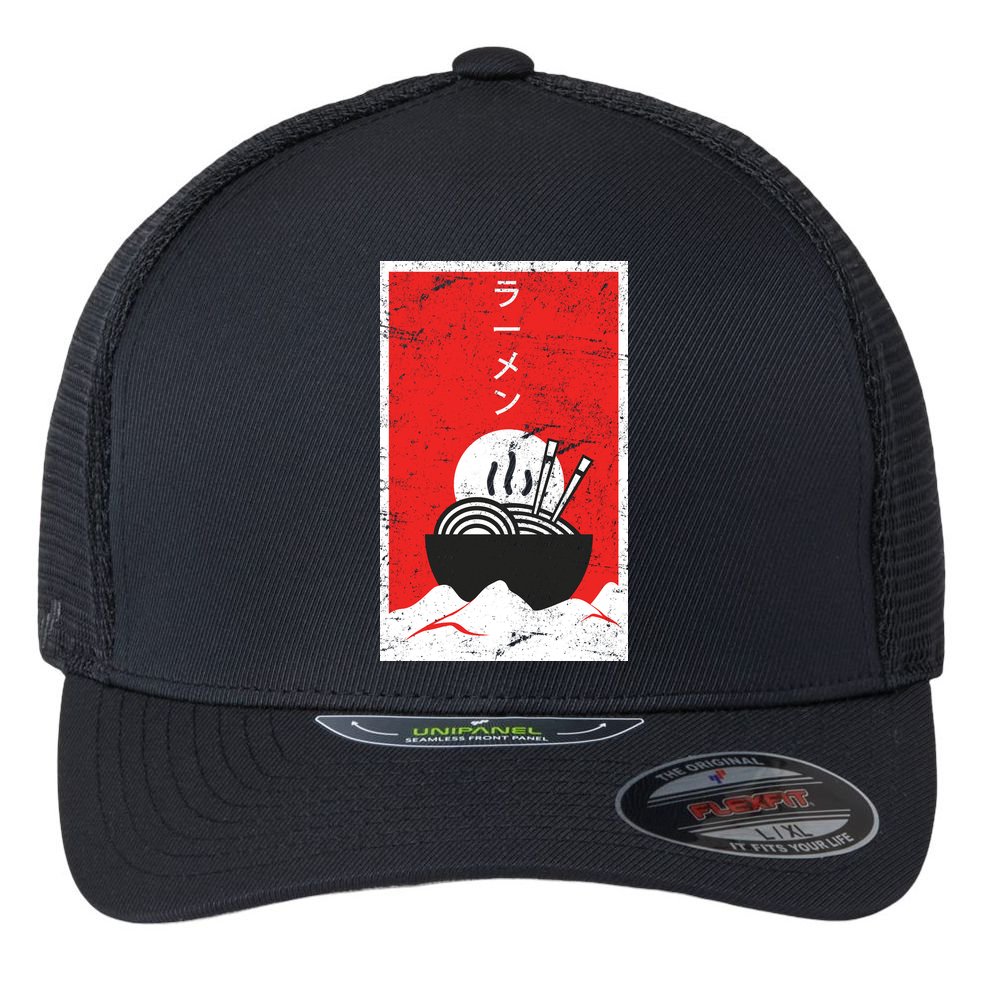 Ramen Noodles Retro Flexfit Unipanel Trucker Cap
