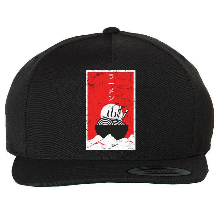 Ramen Noodles Retro Wool Snapback Cap