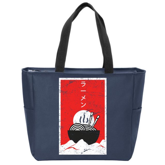 Ramen Noodles Retro Zip Tote Bag