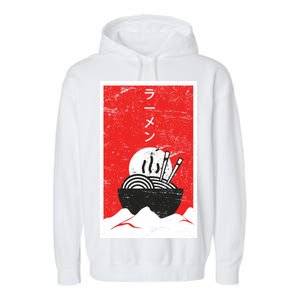 Ramen Noodles Retro Garment-Dyed Fleece Hoodie