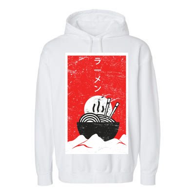 Ramen Noodles Retro Garment-Dyed Fleece Hoodie