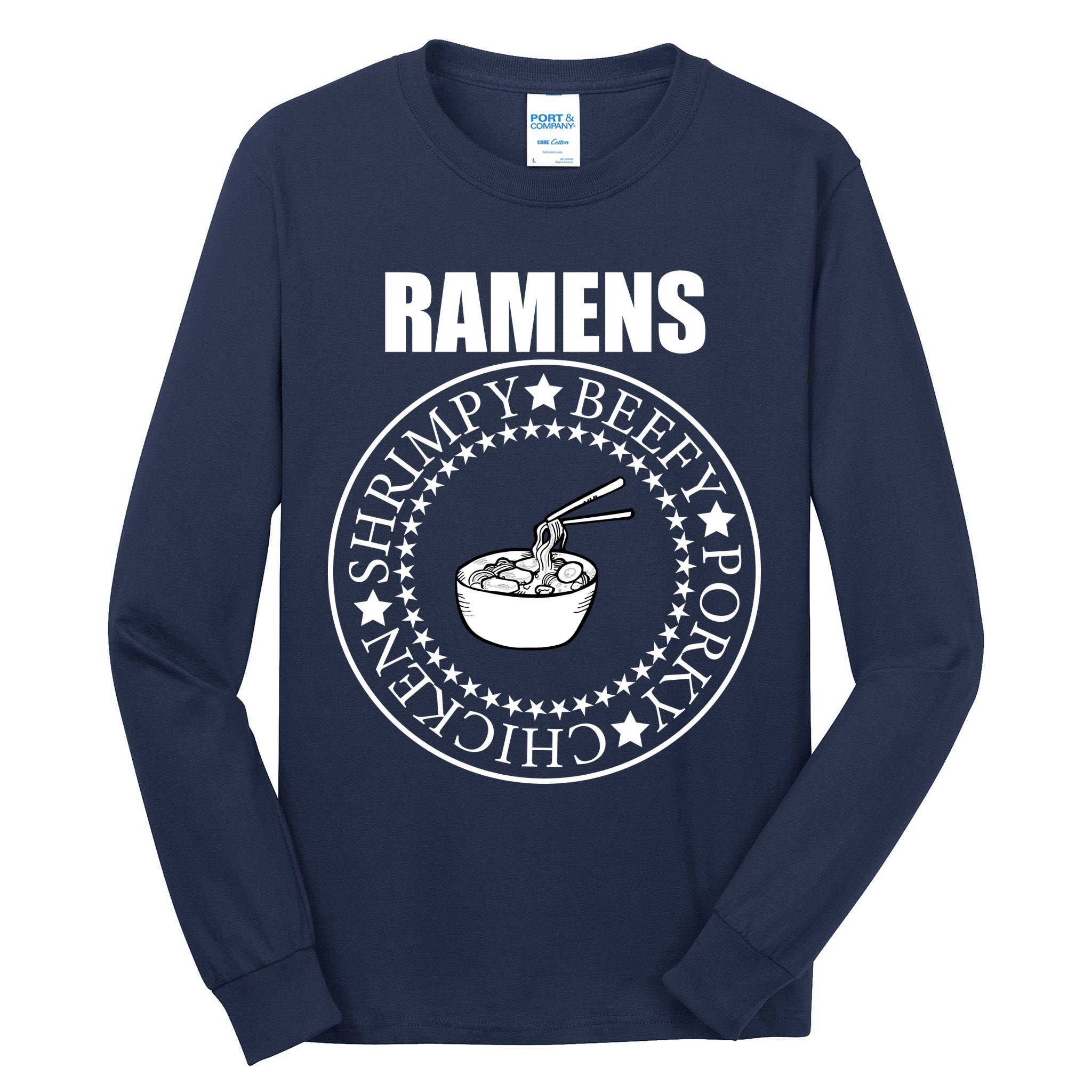 Ramens Shrimpy Beefy Porky Chicken Tall Long Sleeve T-Shirt