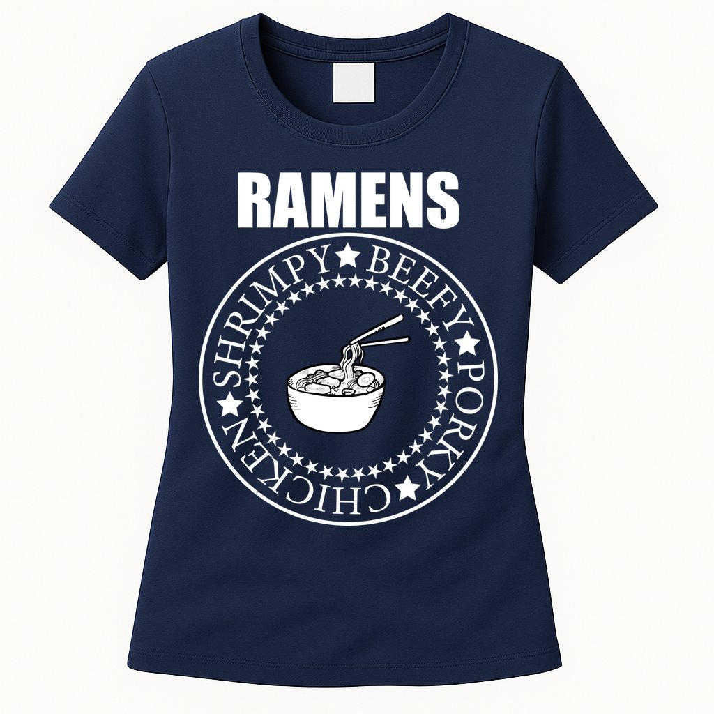 Ramens Shrimpy Beefy Porky Chicken Womens T-Shirt