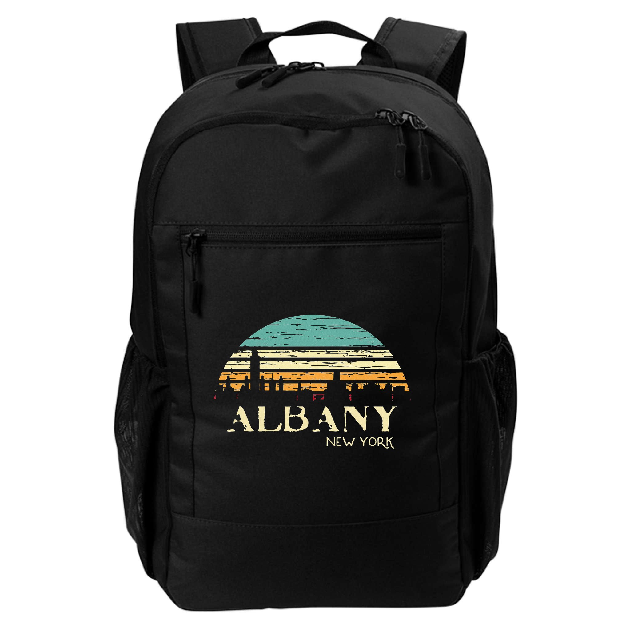 Retro Albany NY Skyline Sunset Silhouette New York Souvenir Backpack