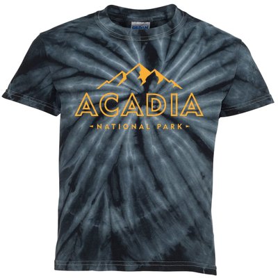 Retro Acadia National Park Maine Est 1916 Hiking Kids Tie-Dye T-Shirt