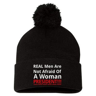 Real Are Not Afraid Of A Woman Presidentreal Are Not Afraid Of A Woman Pom Pom 12in Knit Beanie