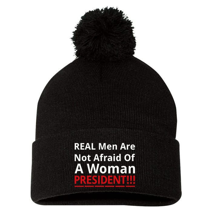 Real Are Not Afraid Of A Woman Presidentreal Are Not Afraid Of A Woman Pom Pom 12in Knit Beanie
