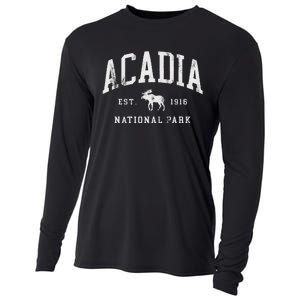 Retro Acadia National Park Maine Est 1916 Hiking Cooling Performance Long Sleeve Crew