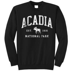 Retro Acadia National Park Maine Est 1916 Hiking Tall Sweatshirt