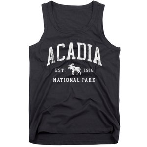 Retro Acadia National Park Maine Est 1916 Hiking Tank Top