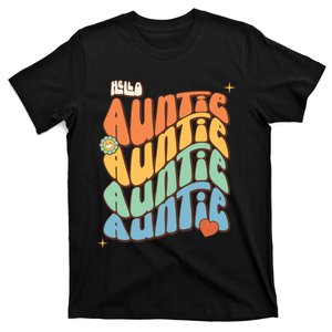 Retro Auntie New Aunt Wavy Words Baby T-Shirt