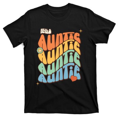 Retro Auntie New Aunt Wavy Words Baby T-Shirt