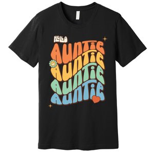 Retro Auntie New Aunt Wavy Words Baby Premium T-Shirt