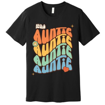 Retro Auntie New Aunt Wavy Words Baby Premium T-Shirt