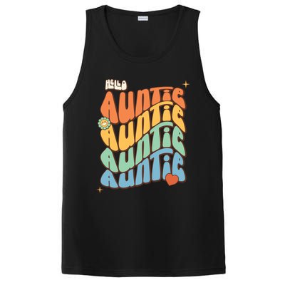 Retro Auntie New Aunt Wavy Words Baby PosiCharge Competitor Tank