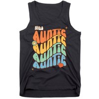 Retro Auntie New Aunt Wavy Words Baby Tank Top