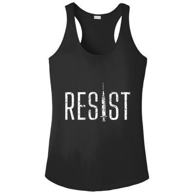 Resist AntiVax No Forced Vaccination Mandate Ladies PosiCharge Competitor Racerback Tank