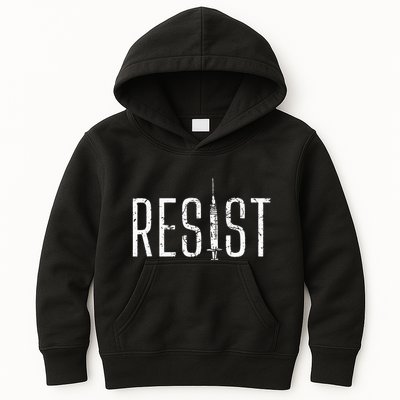 Resist AntiVax No Forced Vaccination Mandate Kids Hoodie