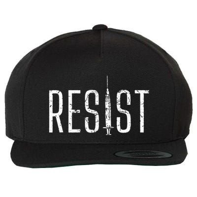 Resist AntiVax No Forced Vaccination Mandate Wool Snapback Cap