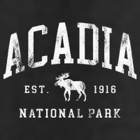 Retro Acadia National Park Maine Est 1916 Hiking 7 Panel Mesh Trucker Snapback Hat