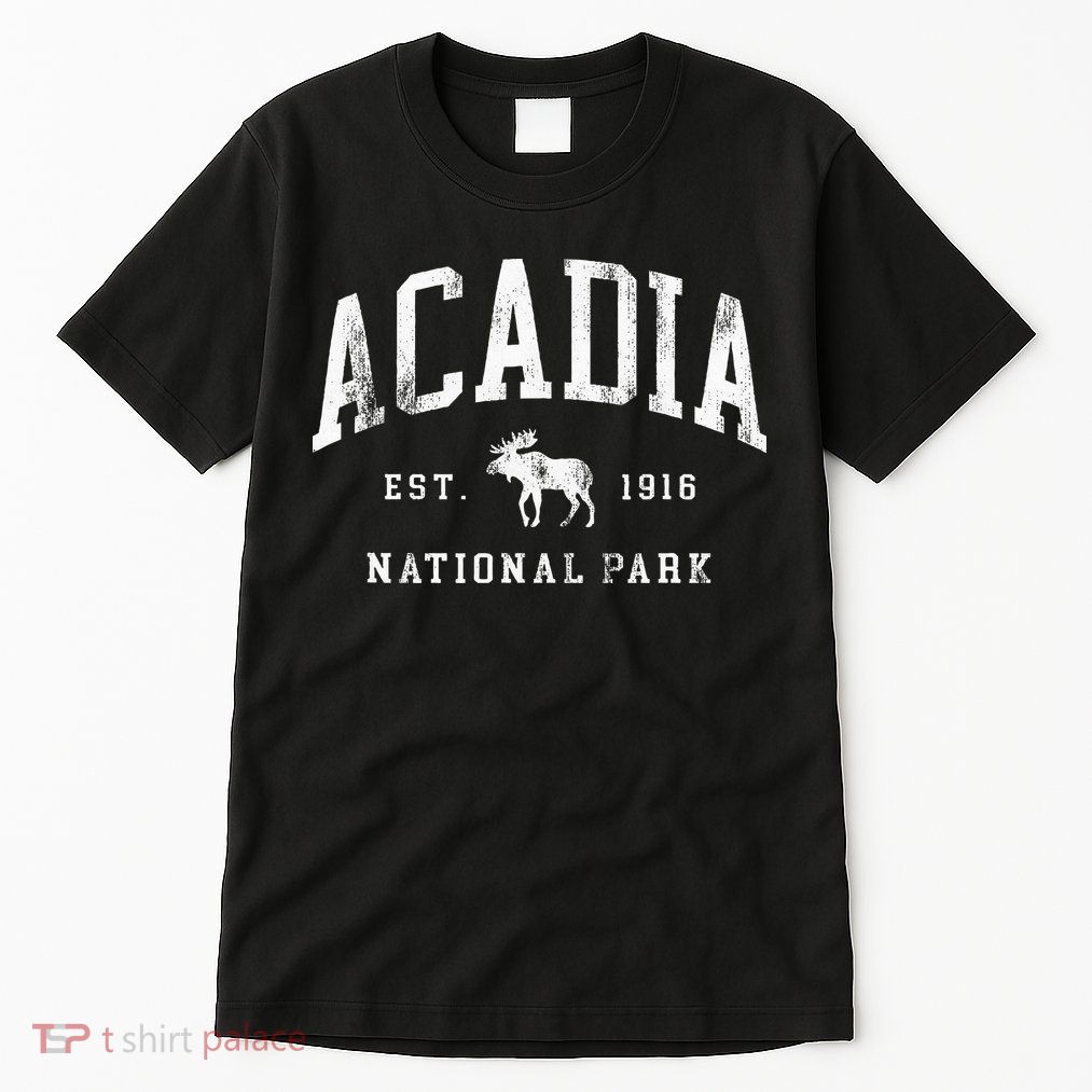 Retro Acadia National Park Maine Est 1916 Hiking Tall T-Shirt