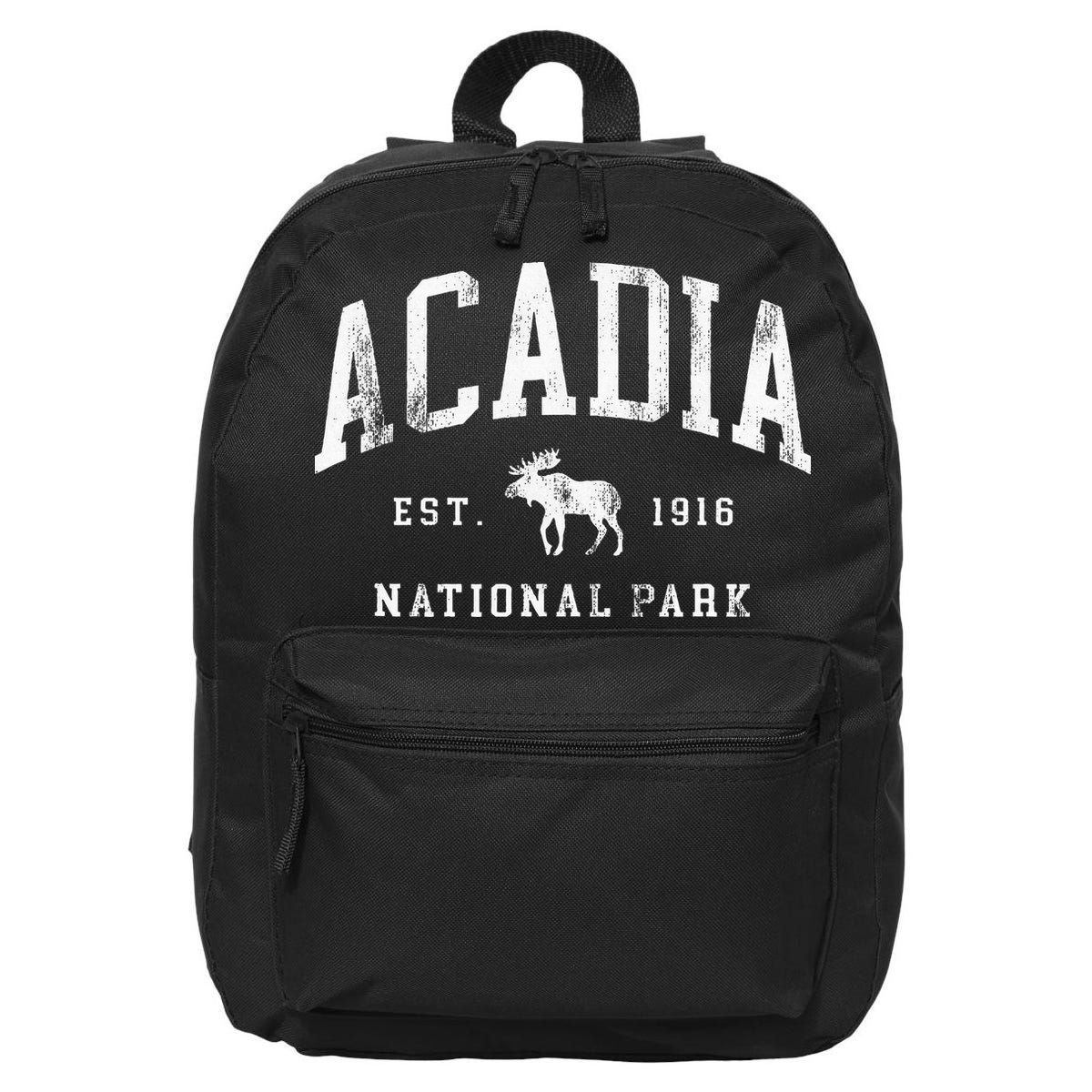 Retro Acadia National Park Maine Est 1916 Hiking 16 in Basic Backpack