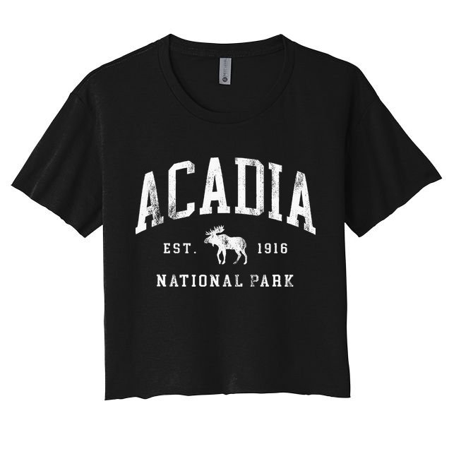 Retro Acadia National Park Maine Est 1916 Hiking Crop Top