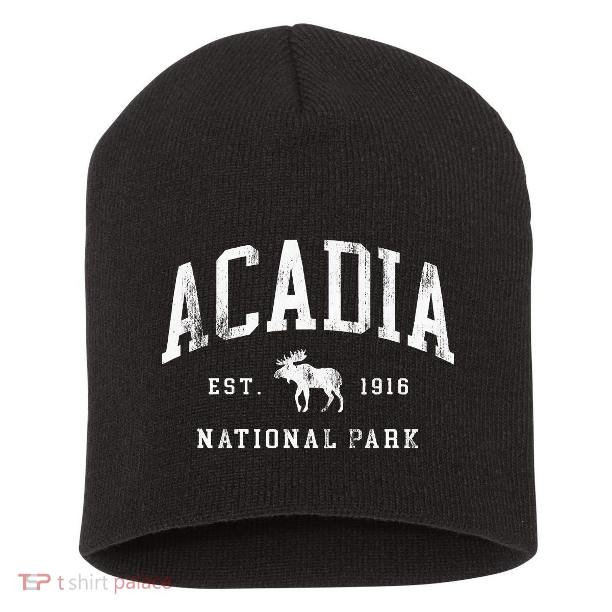 Retro Acadia National Park Maine Est 1916 Hiking Short Acrylic Beanie