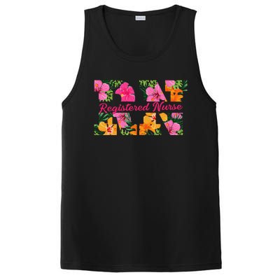 Rn Aloha Nurse Tropical Flowers Summer Hawaii Rn Beach Vibe PosiCharge Competitor Tank