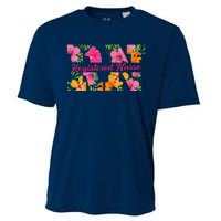 Rn Aloha Nurse Tropical Flowers Summer Hawaii Rn Beach Vibe Cooling Performance Crew T-Shirt