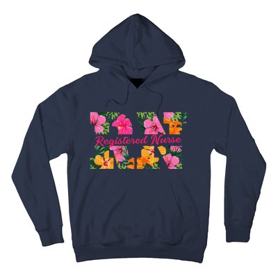 Rn Aloha Nurse Tropical Flowers Summer Hawaii Rn Beach Vibe Hoodie