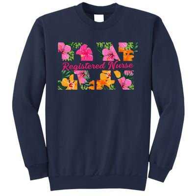 Rn Aloha Nurse Tropical Flowers Summer Hawaii Rn Beach Vibe Sweatshirt