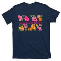 Rn Aloha Nurse Tropical Flowers Summer Hawaii Rn Beach Vibe T-Shirt