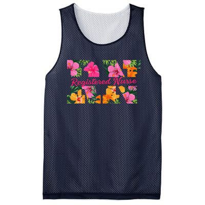 Rn Aloha Nurse Tropical Flowers Summer Hawaii Rn Beach Vibe Mesh Reversible Basketball Jersey Tank