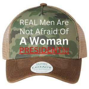 Real Are Not Afraid Of A Woman President Legacy Tie Dye Trucker Hat