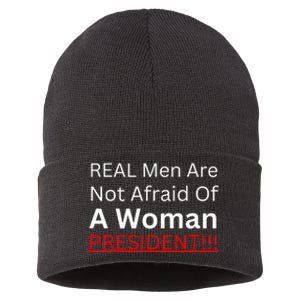 Real Are Not Afraid Of A Woman President Sustainable Knit Beanie