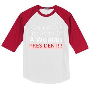 Real Are Not Afraid Of A Woman President Kids Colorblock Raglan Jersey