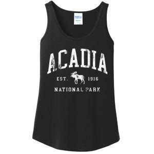 Retro Acadia National Park Maine Est 1916 Hiking Ladies Essential Tank