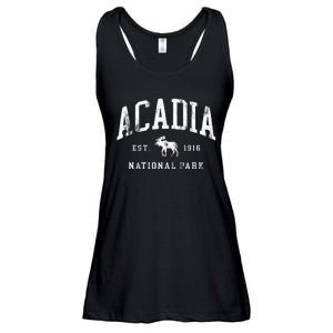 Retro Acadia National Park Maine Est 1916 Hiking Ladies Essential Flowy Tank