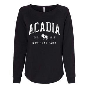 Retro Acadia National Park Maine Est 1916 Hiking Womens California Wash Sweatshirt