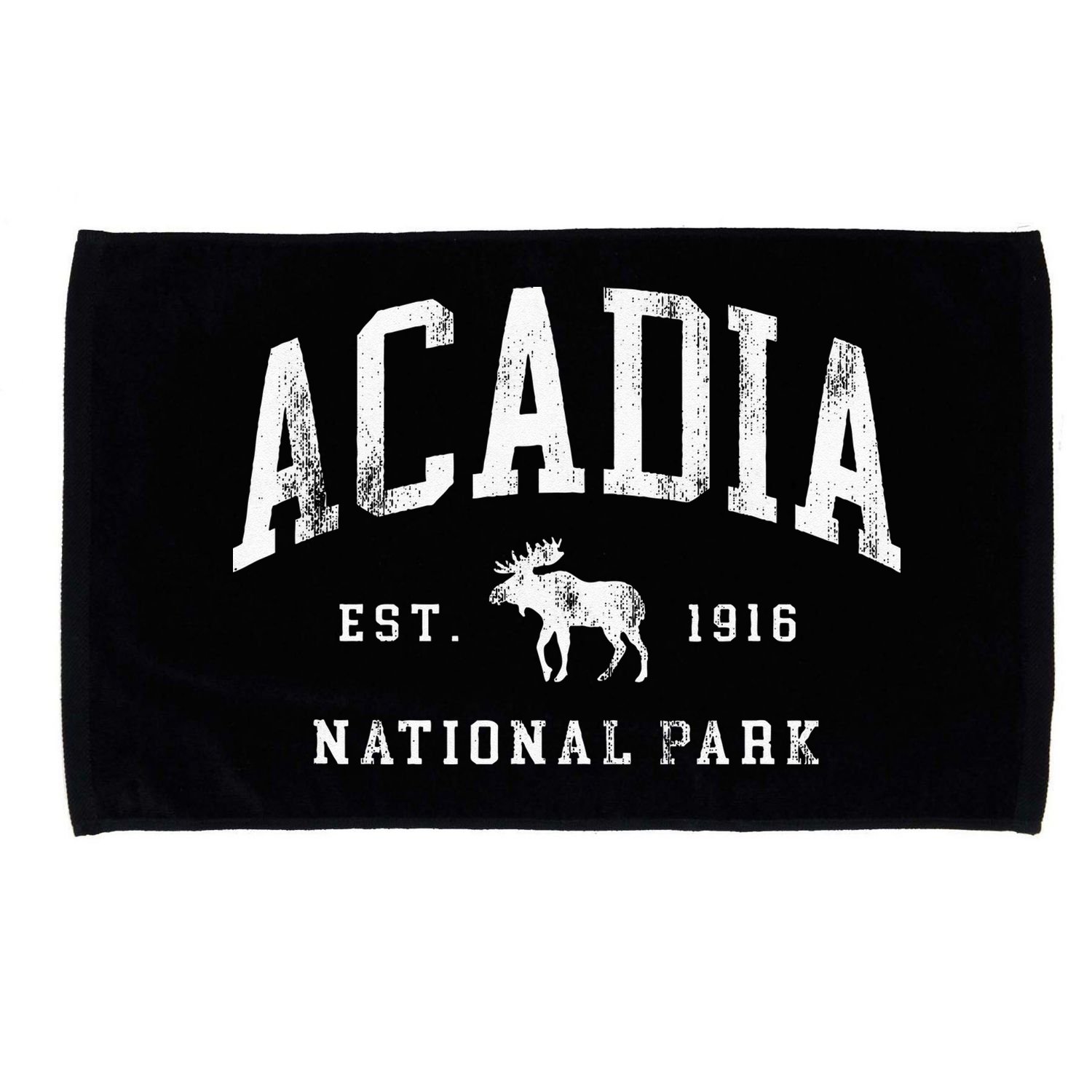 Retro Acadia National Park Maine Est 1916 Hiking Microfiber Hand Towel