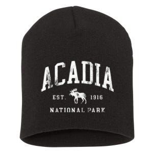 Retro Acadia National Park Maine Est 1916 Short Acrylic Beanie