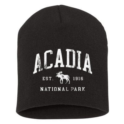 Retro Acadia National Park Maine Est 1916 Short Acrylic Beanie