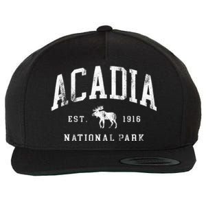 Retro Acadia National Park Maine Est 1916 Wool Snapback Cap