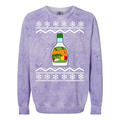 Ranch Bottle Funny Ugly Christmas Colorblast Crewneck Sweatshirt